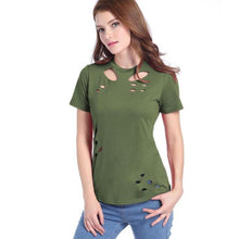 Camisetas Mujer  Tops Women White T Shirt Women Short Sleeve O Neck Hole Harajuku Solid Casual Tee Shirt Femme #23 SM6