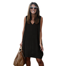 Dress Women High Street V Neck Sleeveless Casual Dress High Low Hem Asymmetric Loose Dresses  SM6