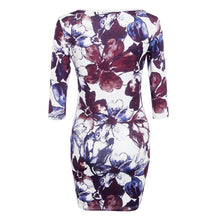 Casual Women Bodycon Dress Half Sleeve Asymmetrical Neck Dress Sheath Dresses LE3 SM6