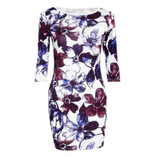 Casual Women Bodycon Dress Half Sleeve Asymmetrical Neck Dress Sheath Dresses LE3 SM6