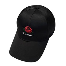 Baseball Hats Women Embroidery Rose Cotton Snapback Caps Hip Hop Hats Female Black White Pink Casquette#23 SM6