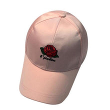 Baseball Hats Women Embroidery Rose Cotton Snapback Caps Hip Hop Hats Female Black White Pink Casquette#23 SM6