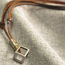 Style Men Jewelry Cube Necklaces   Pendants Cool Men Pendant Punk Design   Leather Necklace SM6