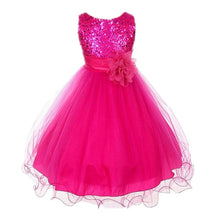 Style Sleeveless Kids Baby Girls Dresses Sequin Flower Back Bowknot Wedding Party Tutu Dress SM6
