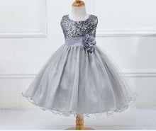 Style Sleeveless Kids Baby Girls Dresses Sequin Flower Back Bowknot Wedding Party Tutu Dress SM6