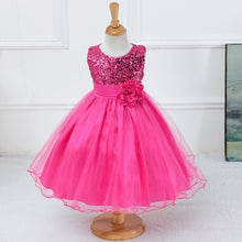 Style Sleeveless Kids Baby Girls Dresses Sequin Flower Back Bowknot Wedding Party Tutu Dress SM6