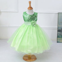 Style Sleeveless Kids Baby Girls Dresses Sequin Flower Back Bowknot Wedding Party Tutu Dress SM6