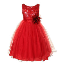 Style Sleeveless Kids Baby Girls Dresses Sequin Flower Back Bowknot Wedding Party Tutu Dress SM6