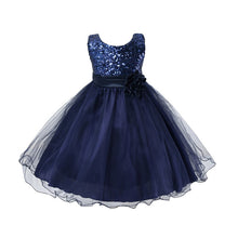 Style Sleeveless Kids Baby Girls Dresses Sequin Flower Back Bowknot Wedding Party Tutu Dress SM6