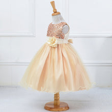 Style Sleeveless Kids Baby Girls Dresses Sequin Flower Back Bowknot Wedding Party Tutu Dress SM6