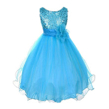 Style Sleeveless Kids Baby Girls Dresses Sequin Flower Back Bowknot Wedding Party Tutu Dress SM6