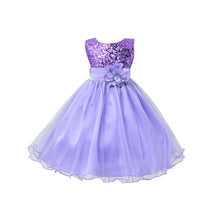 Style Sleeveless Kids Baby Girls Dresses Sequin Flower Back Bowknot Wedding Party Tutu Dress SM6