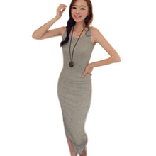 Women Boho Beach Sleeveless Bottoming Bodycon Dresses Long Cotton Vest Dress Vestidos SM6