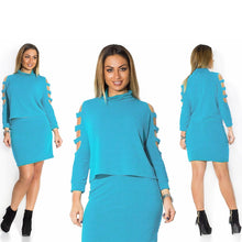 Women Dresses Big Size Plus Size Women Clothing 2 Piece Set Dress Casual Mini Bodycon Dress SM6