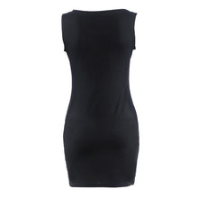 Women Dresses Fashion Black and White Striped Sexy Sleeveless Party Evening Mini Short Straight Dresses SM6