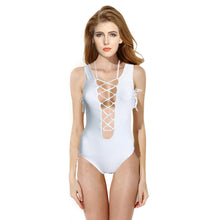 Women One-Piece Bandage Lace Up Monokini Push Up Swimsuit Bathing Swimwear LE4 SM6