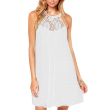 Women Sexy Lace Patchwork Chiffon Mini Sleeveless Dress Casual Loose Party Dresses Plus Size L4 SM6