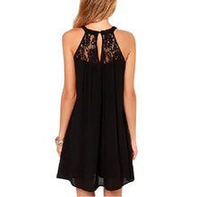 Women Sexy Lace Patchwork Chiffon Mini Sleeveless Dress Casual Loose Party Dresses Plus Size L4 SM6