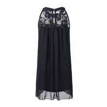 Women Sexy Lace Patchwork Chiffon Mini Sleeveless Dress Casual Loose Party Dresses Plus Size L4 SM6