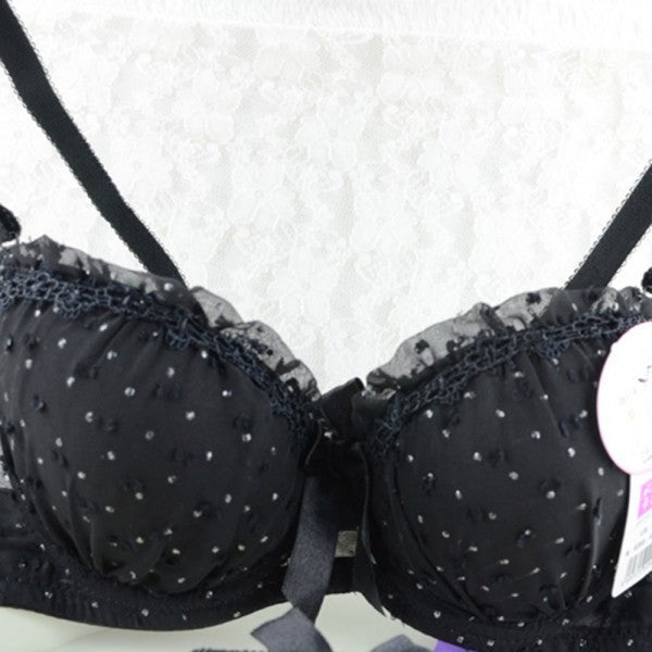Sweet Girls Sexy Women Lace Bras Bow Push Up Bra Underwired Dot Brassiere 32 34 36 B SM6
