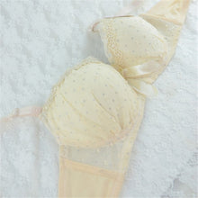 Sweet Girls Sexy Women Lace Bras Bow Push Up Bra Underwired Dot Brassiere 32 34 36 B SM6