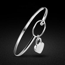 Sweet Peach Heart Bracelets Jewelry charms bracelets   bangles Women Silver Plated jewelry SM6