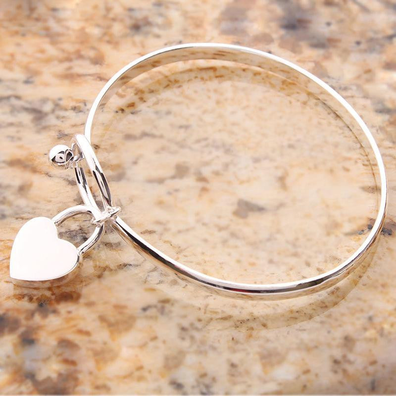 Sweet Peach Heart Bracelets Jewelry charms bracelets   bangles Women Silver Plated jewelry SM6