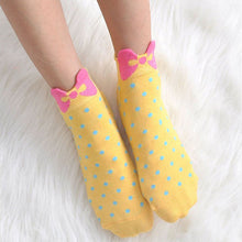 Sweet Women Girls Cute Soft Warm Cotton Polka Dots Bow Short Low Ankle Socks PY3 SM6