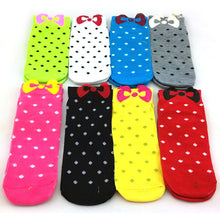 Sweet Women Girls Cute Soft Warm Cotton Polka Dots Bow Short Low Ankle Socks PY3 SM6