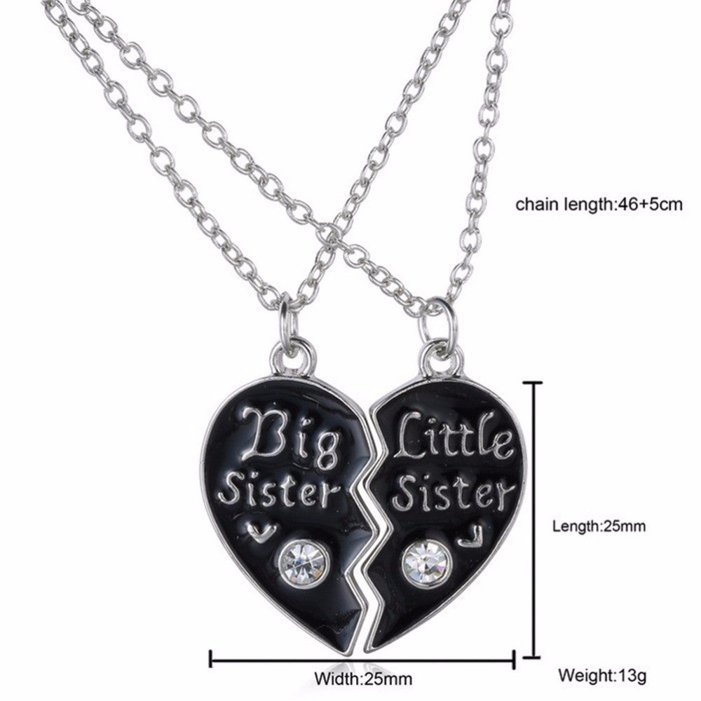 Sweet family jewelry-BFF Cute broken heart style big sister middle sister little sister best sister pendant necklace SM6
