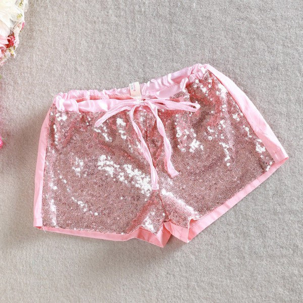 Toddler 2-6 Y Kids Girl Sequins Shorts Short Pants Tie Bow Elastic Waist Trousers PY1 SM6