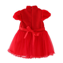 Toddler Kids Girls Short Sleeve Flowers Print Red Ball Gown Party Tang Suit Prom Dress SM6