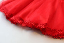 Toddler Kids Girls Short Sleeve Flowers Print Red Ball Gown Party Tang Suit Prom Dress SM6