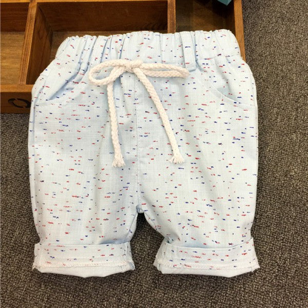 Toddlers Boys Bottoms Casual Shorts Rope Tie Pants Polka Dots Trousers 2-6T SM6