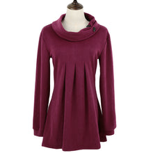 Turtleneck Sweater Women Long Sleeve Cashmere Pullover Lady Sweaters Pleated Button Knit Warm Tops Maglioni Donna SM6