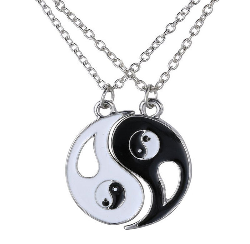 Unique Personalized Gifts Yin Yang Pendant Necklace Black White Couple Sister Friend Friendship Jewelry SM6