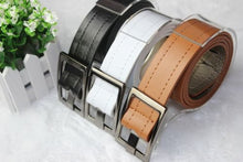 Faux Leather Waist Belts Edge Sewing Thread Buckle Belt Men Women Design Black White Accessories SM6