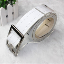 Faux Leather Waist Belts Edge Sewing Thread Buckle Belt Men Women Design Black White Accessories SM6