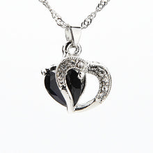 Valentine's Day Gift Silver Plated Pendant Crystal Heart Necklace Charming Precious Heart Necklace of Lovers SM6