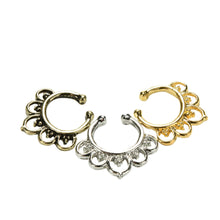 Variety Fake Septum Nose Rings Crystal Gold Faux Piercing Nose Studs Body Hoop Nose Ring For Women Septum Clip Jewelry SM6