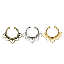 Variety Fake Septum Nose Rings Crystal Gold Faux Piercing Nose Studs Body Hoop Nose Ring For Women Septum Clip Jewelry SM6
