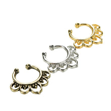 Variety Fake Septum Nose Rings Crystal Gold Faux Piercing Nose Studs Body Hoop Nose Ring For Women Septum Clip Jewelry SM6