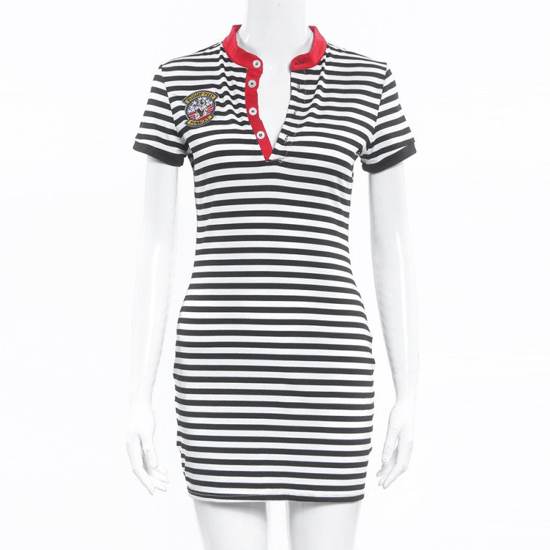 Vestidos Women Stripe Bodycon Dress Casual White Plus Size Sexy Slim Mini Dresses SM6