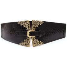 Vintage Metal Buckle Stylish Women Elastic Wide Waist Belt Leather Waistband SM6