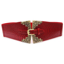 Vintage Metal Buckle Stylish Women Elastic Wide Waist Belt Leather Waistband SM6