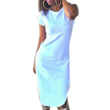 Vogue Women Lady Casual O Neck Split Cocktail Long Dress New Style SM6