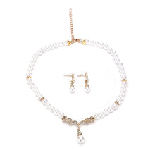 Wedding Bridal Water Drop Crystal Necklace Earrings Set pearl Set SP Earrings Necklaces Jewelry Sets SM6