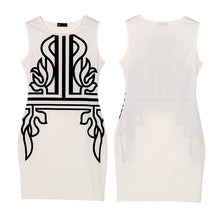 White Sleeveless Embroidery Dress on Super Deal Bodycon Work Dress Elegant Lady Trendy Women Dress SM6