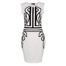 White Sleeveless Embroidery Dress on Super Deal Bodycon Work Dress Elegant Lady Trendy Women Dress SM6