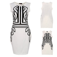 White Sleeveless Embroidery Dress on Super Deal Bodycon Work Dress Elegant Lady Trendy Women Dress SM6